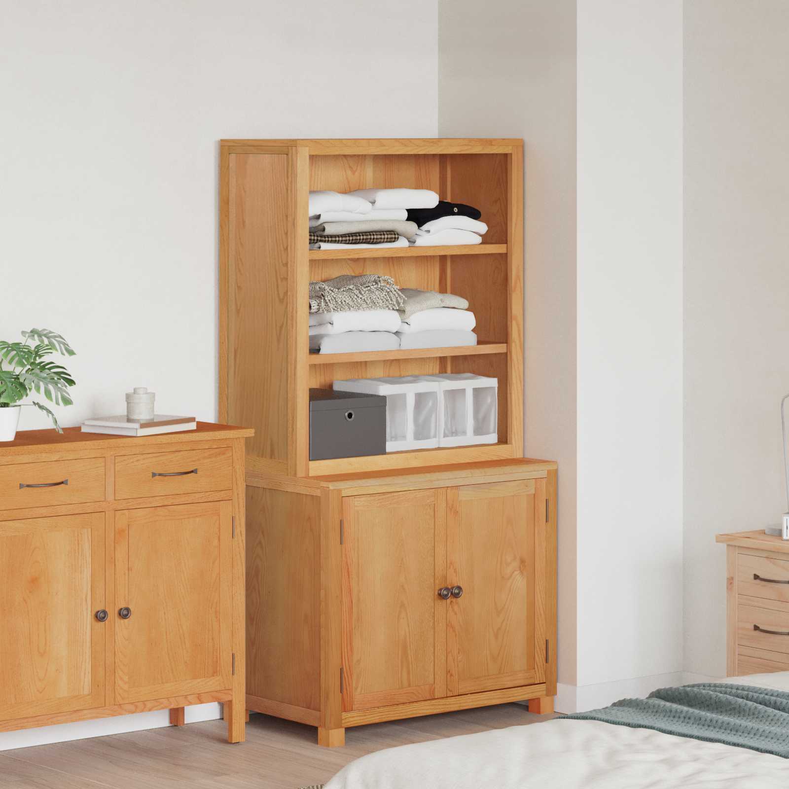 Aufbewahrungsmöbel-Set mit Speicher mit Tür Braun Holzwerkstoff