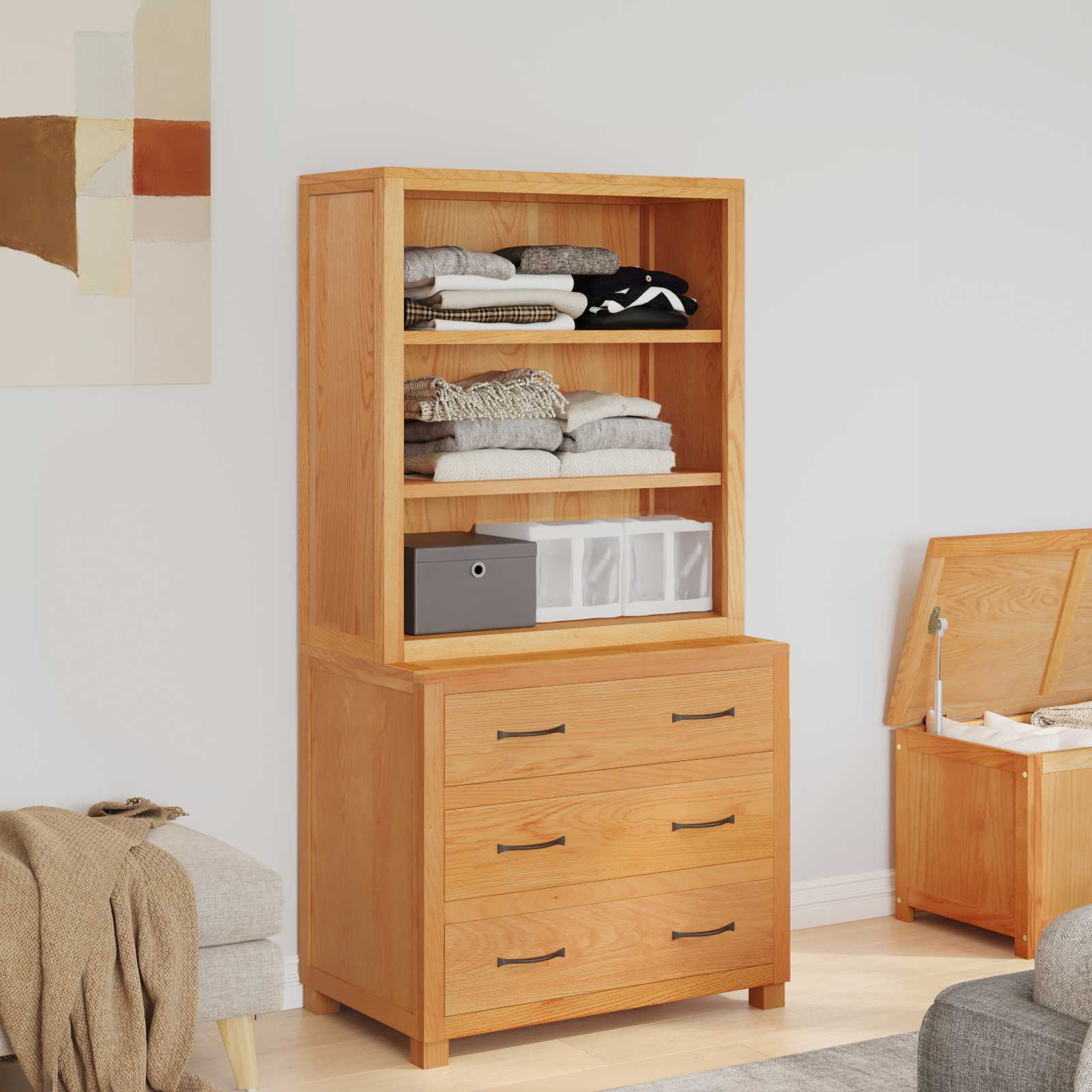 Aufbewahrungsmöbel-Set mit Schubladen Braun Holzwerkstoff