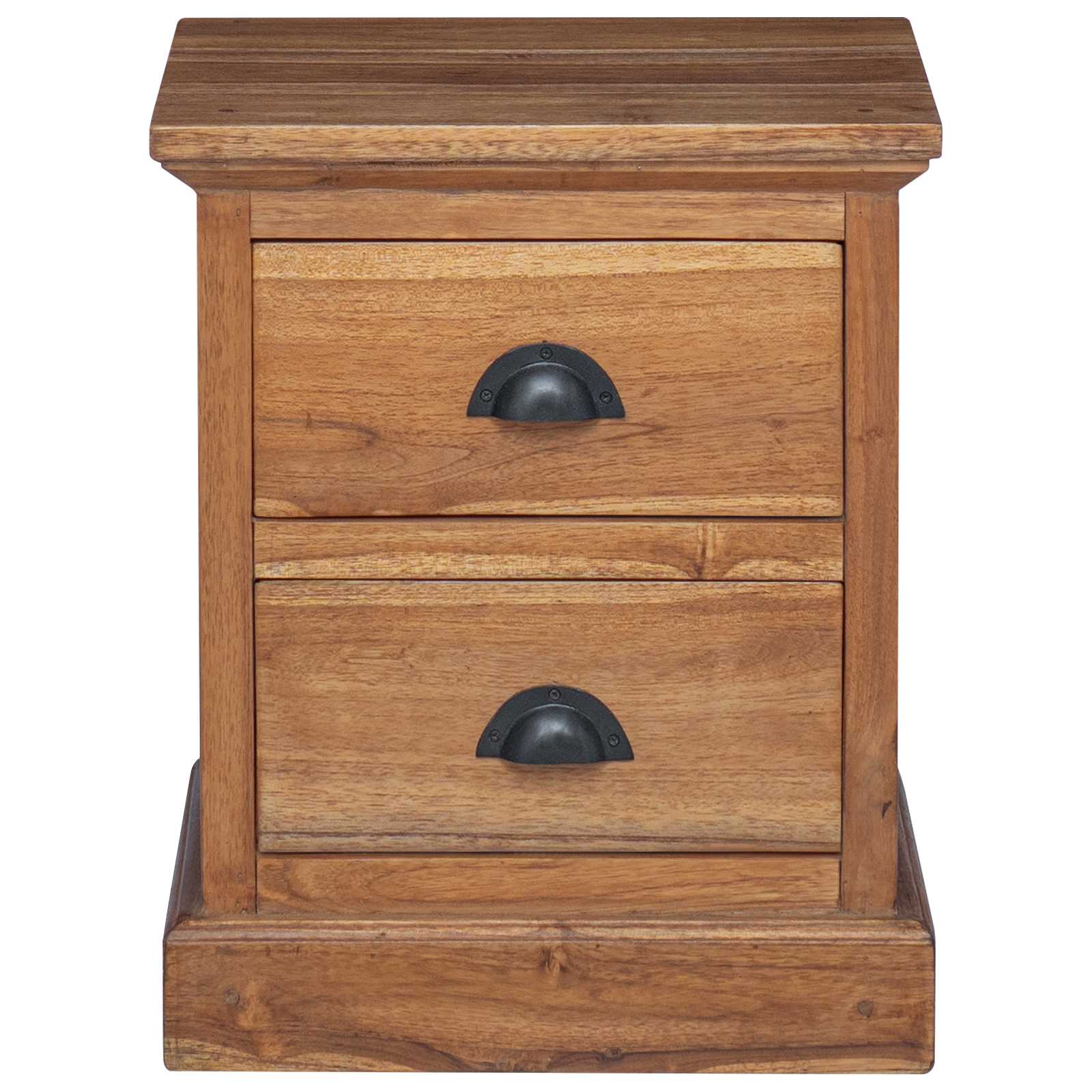 Nachttisch mit Schubladen Natur 40 x 30 x 50 cm Massivholz Teak