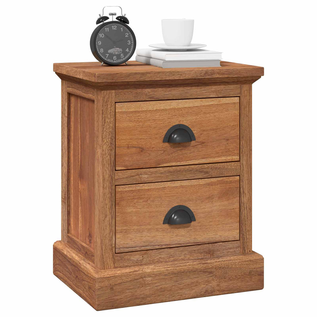 Nachttisch mit Schubladen Natur 40 x 30 x 50 cm Massivholz Teak