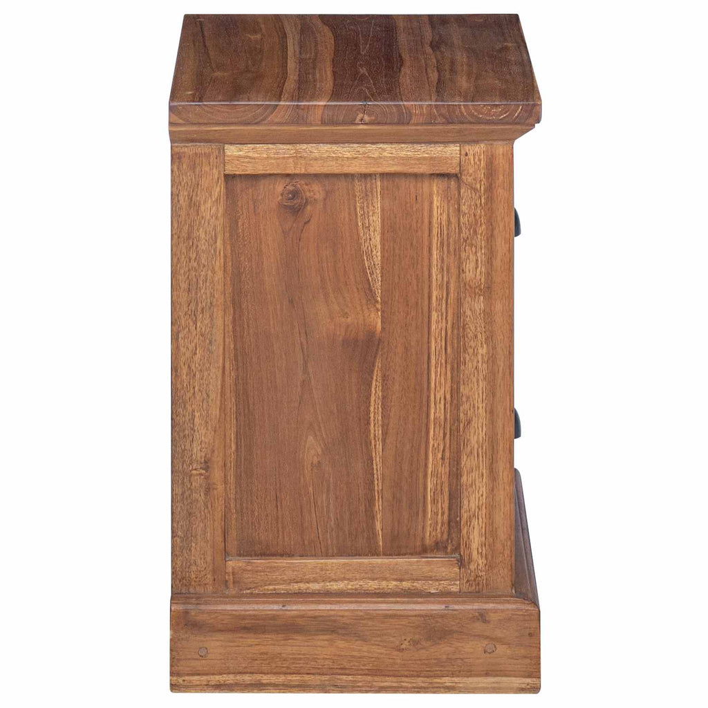 Nachttisch mit Schubladen Natur 40 x 30 x 50 cm Massivholz Teak