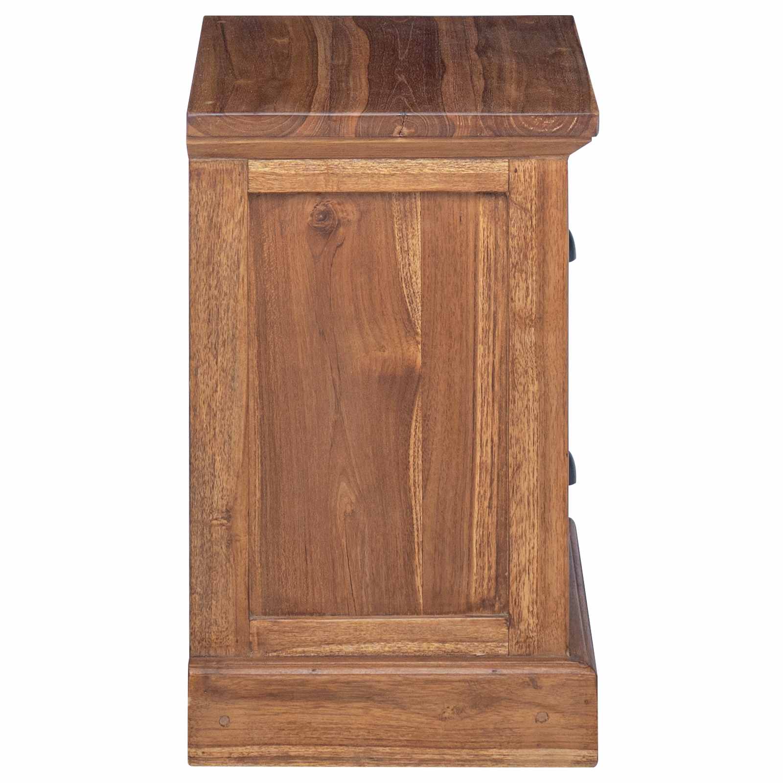Nachttisch mit Schubladen Natur 40 x 30 x 50 cm Massivholz Teak