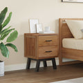 Nachttisch mit Schubladen Natur 40 x 35 x 55 cm Massivholz Teak