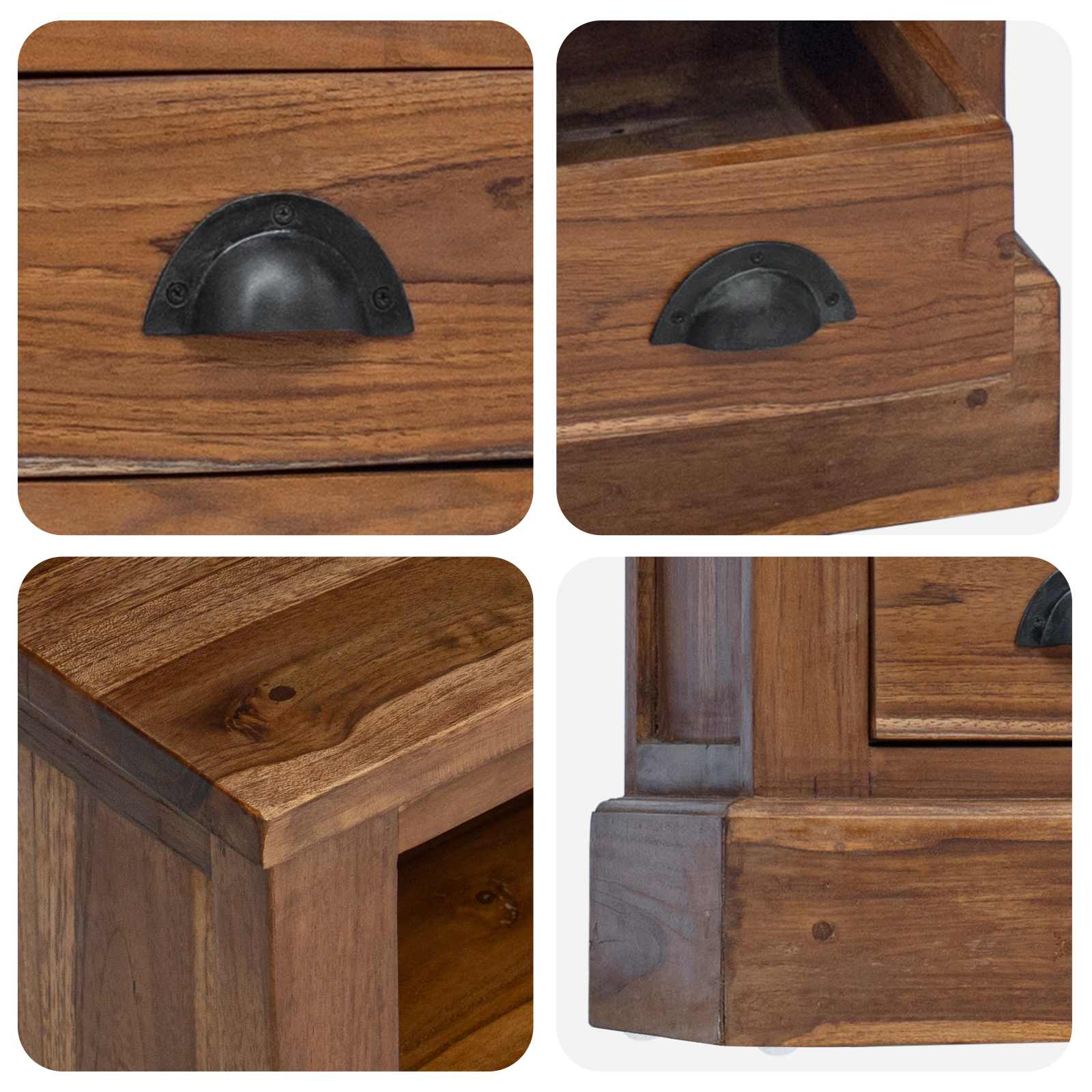 Aufbewahrungsschrank Natur 60 x 30 x 60 cm Massivholz Teak