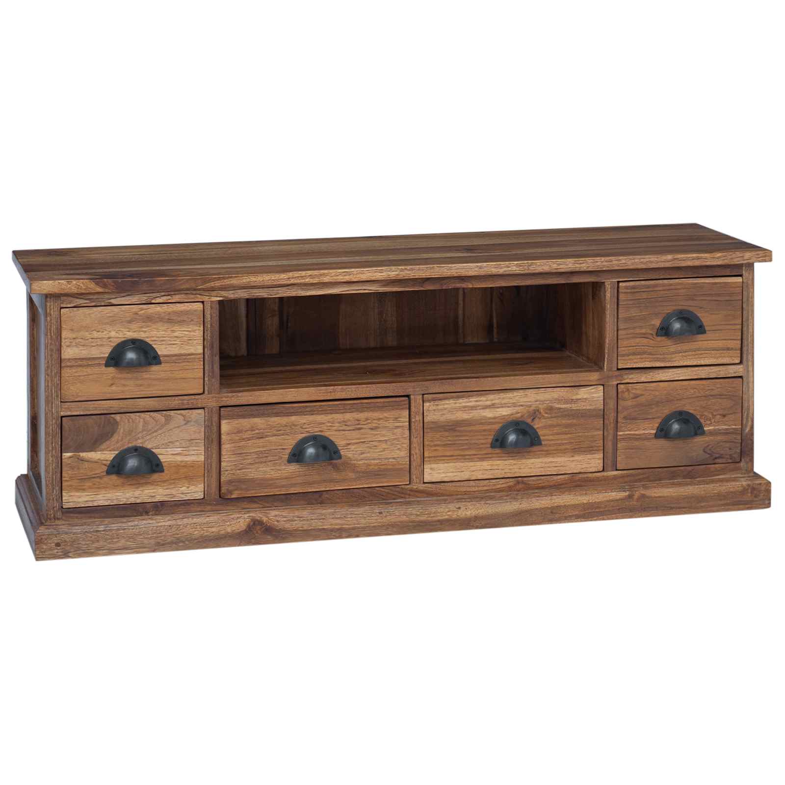 TV-Ständer Natur 110 x 30 x 40 cm Massivholz Teak