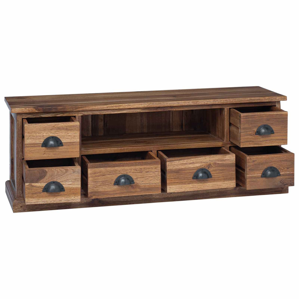 TV-Ständer Natur 110 x 30 x 40 cm Massivholz Teak