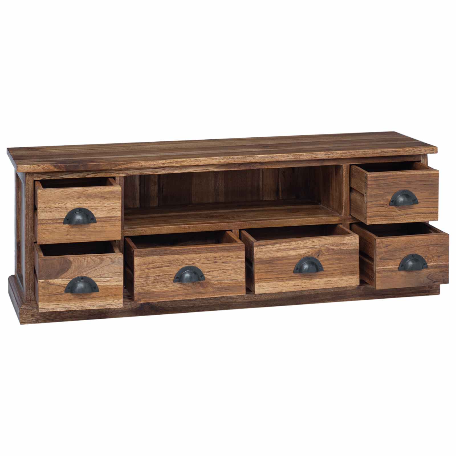 TV-Ständer Natur 110 x 30 x 40 cm Massivholz Teak
