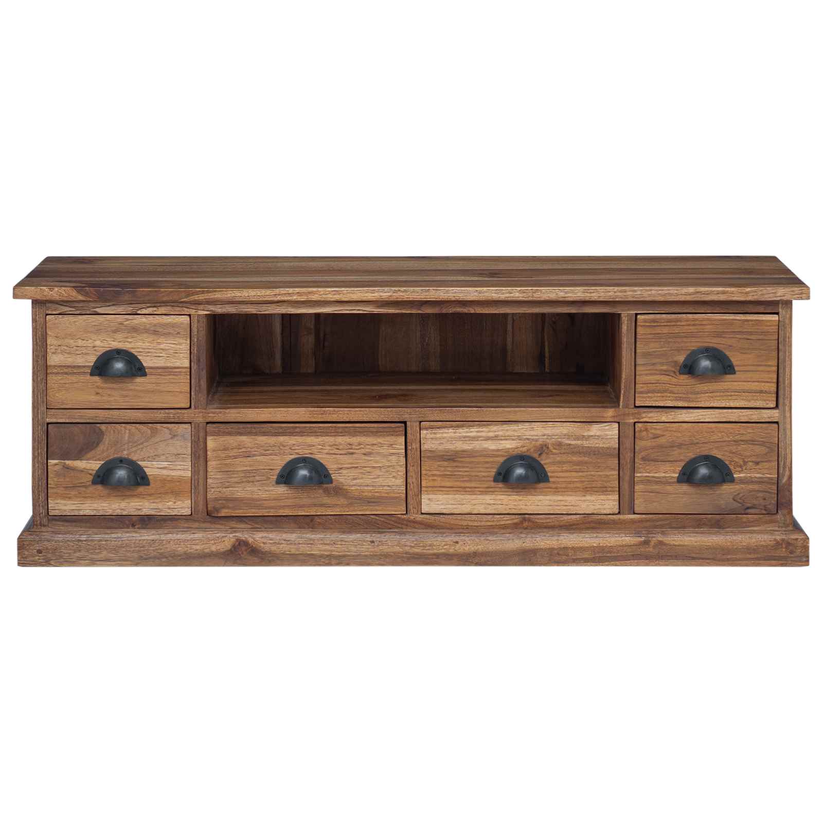 TV-Ständer Natur 110 x 30 x 40 cm Massivholz Teak