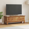 TV-Ständer Natur 110 x 35 x 40 cm Massivholz Teak
