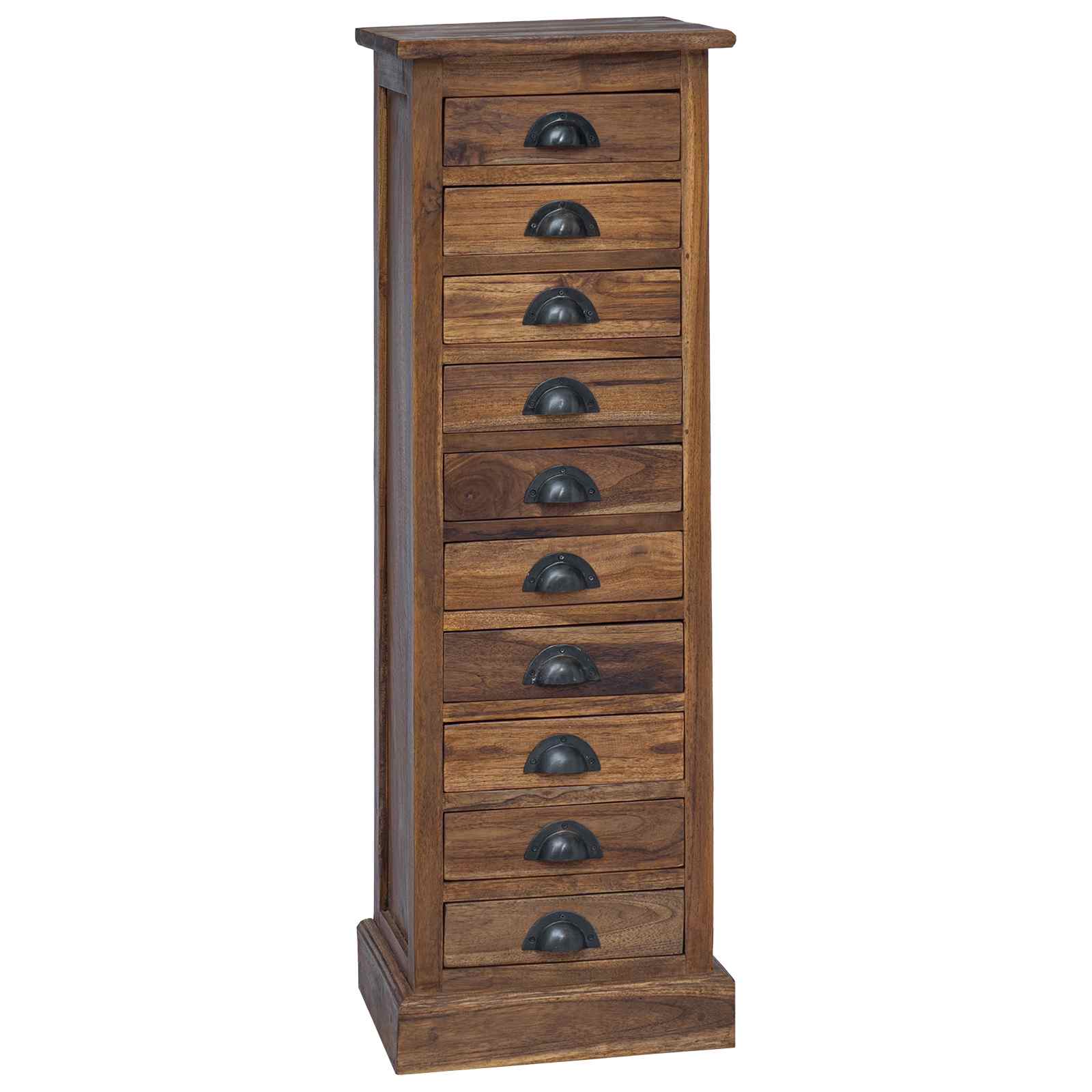 Kommode mit Schubladen Natur 35 x 30 x 110 cm Massivholz Teak