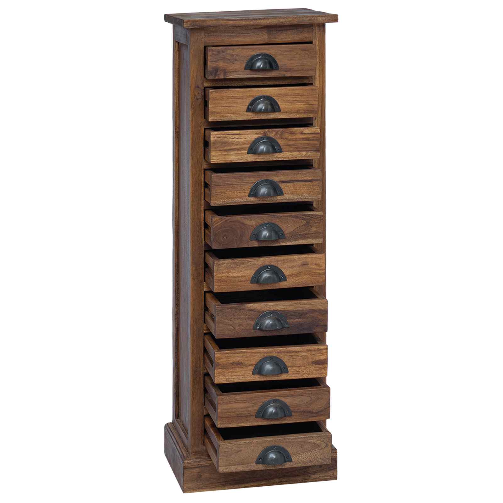 Kommode mit Schubladen Natur 35 x 30 x 110 cm Massivholz Teak