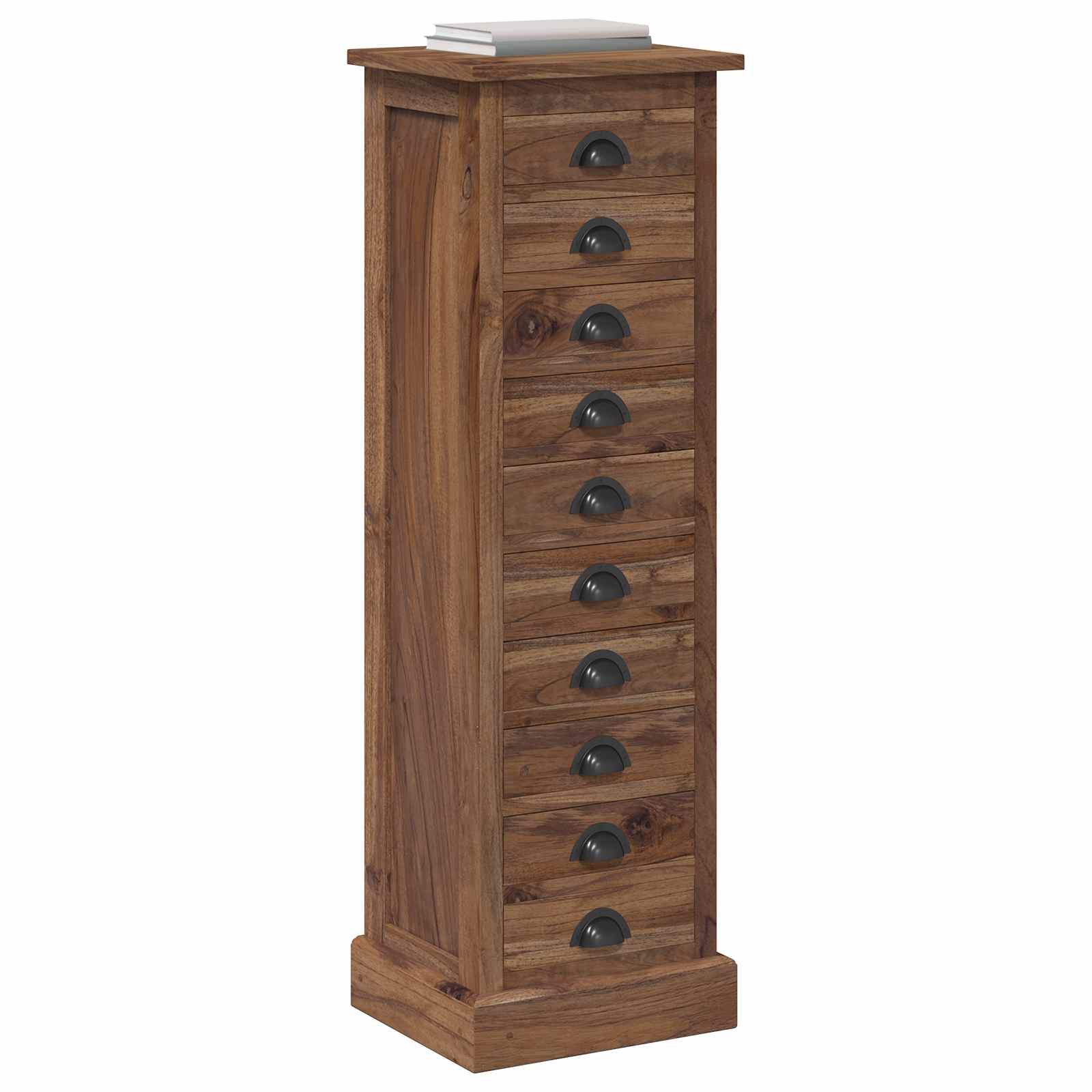Kommode mit Schubladen Natur 35 x 30 x 110 cm Massivholz Teak