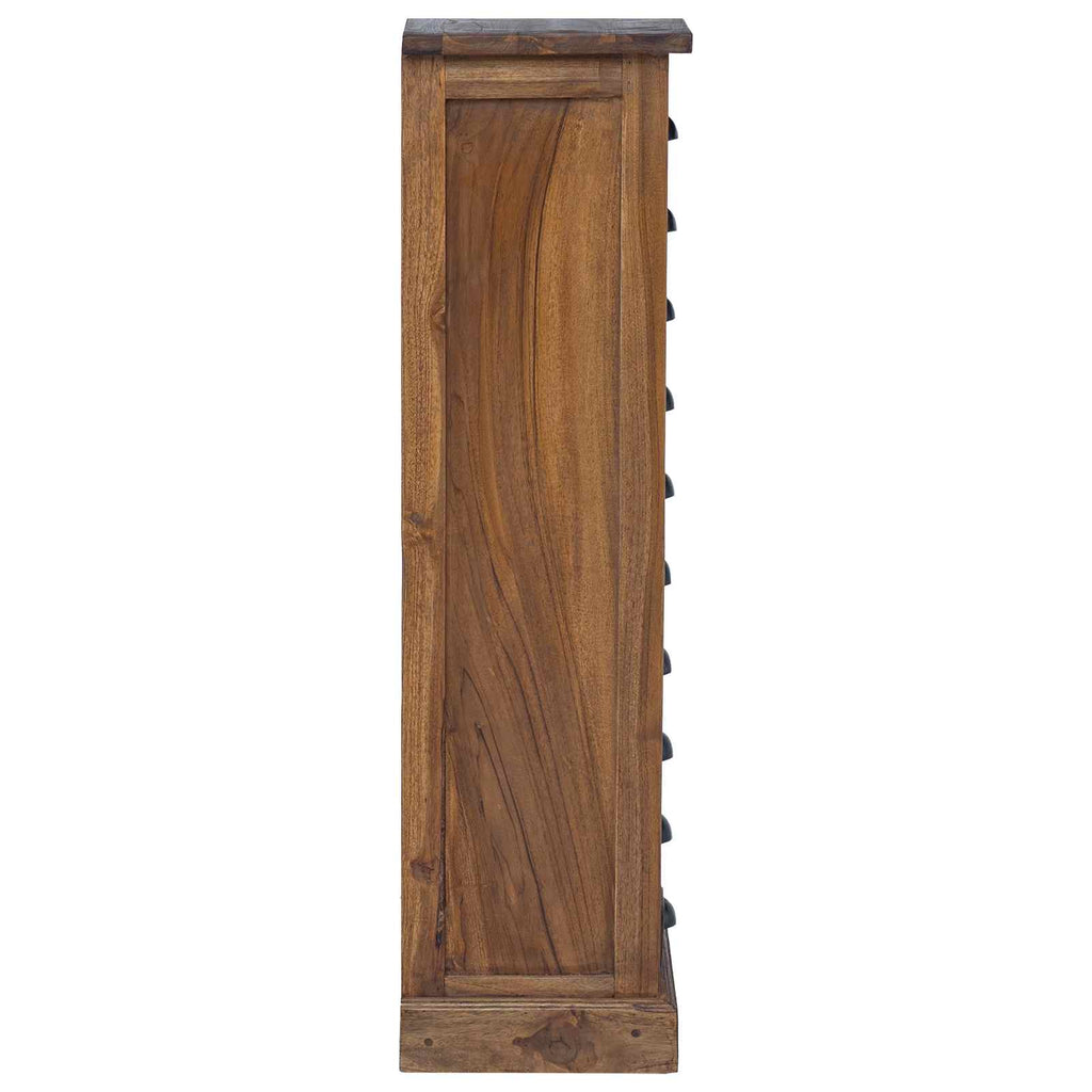 Kommode mit Schubladen Natur 35 x 30 x 110 cm Massivholz Teak
