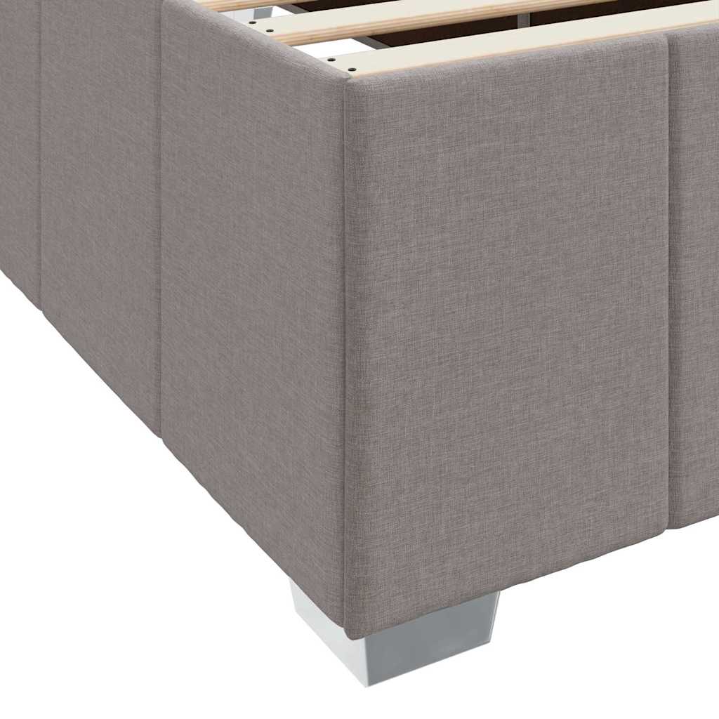 Bettrahmen mit Matratze Taupe 90 x 200 cm Stoff