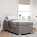 Bettrahmen mit Matratze Taupe 90 x 200 cm Stoff