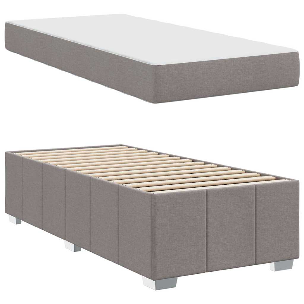Bettrahmen mit Matratze Taupe 90 x 200 cm Stoff