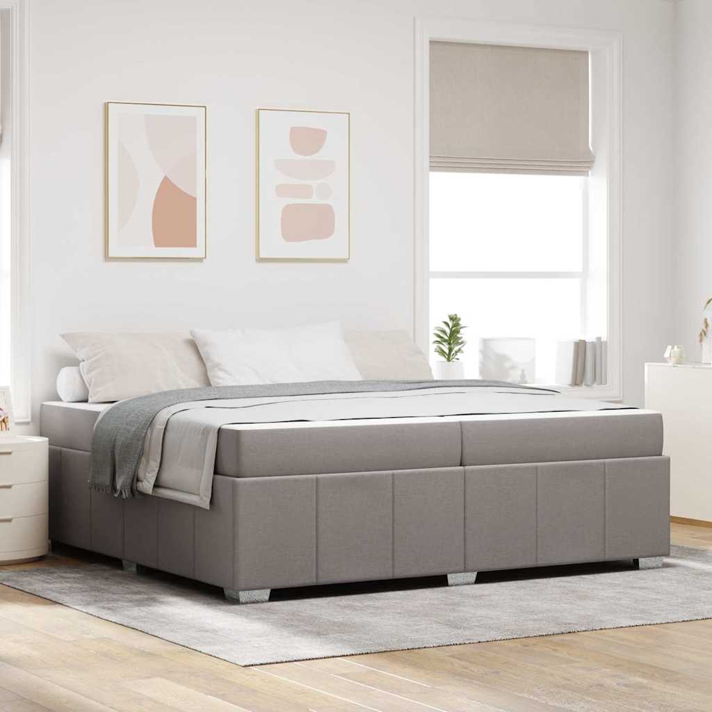 Bettrahmen mit Matratze Taupe 200 x 200 cm Stoff