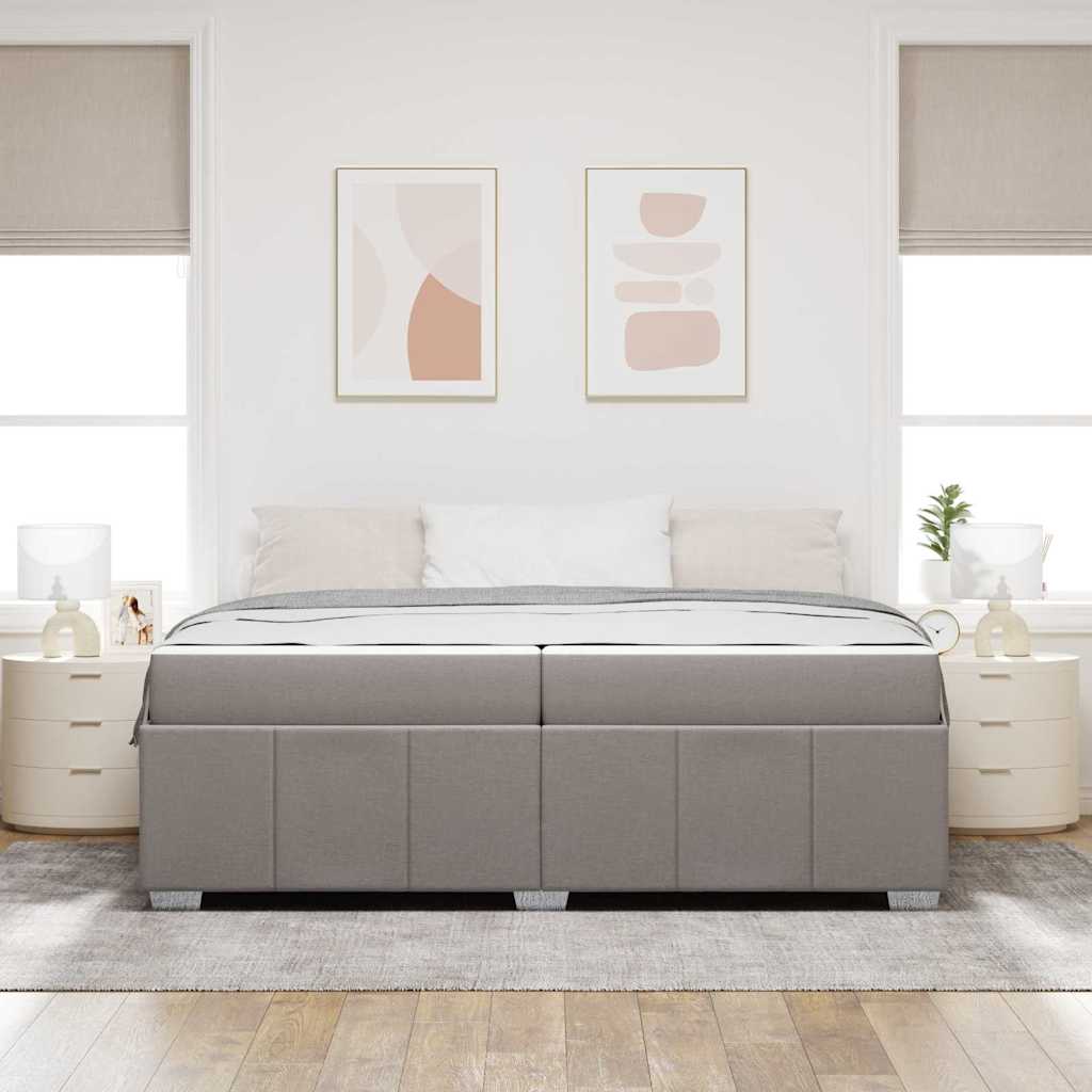 Bettrahmen mit Matratze Taupe 200 x 200 cm Stoff