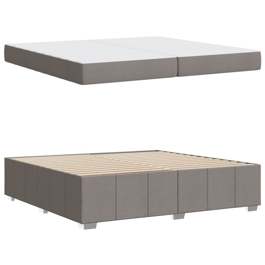 Bettrahmen mit Matratze Taupe 200 x 200 cm Stoff
