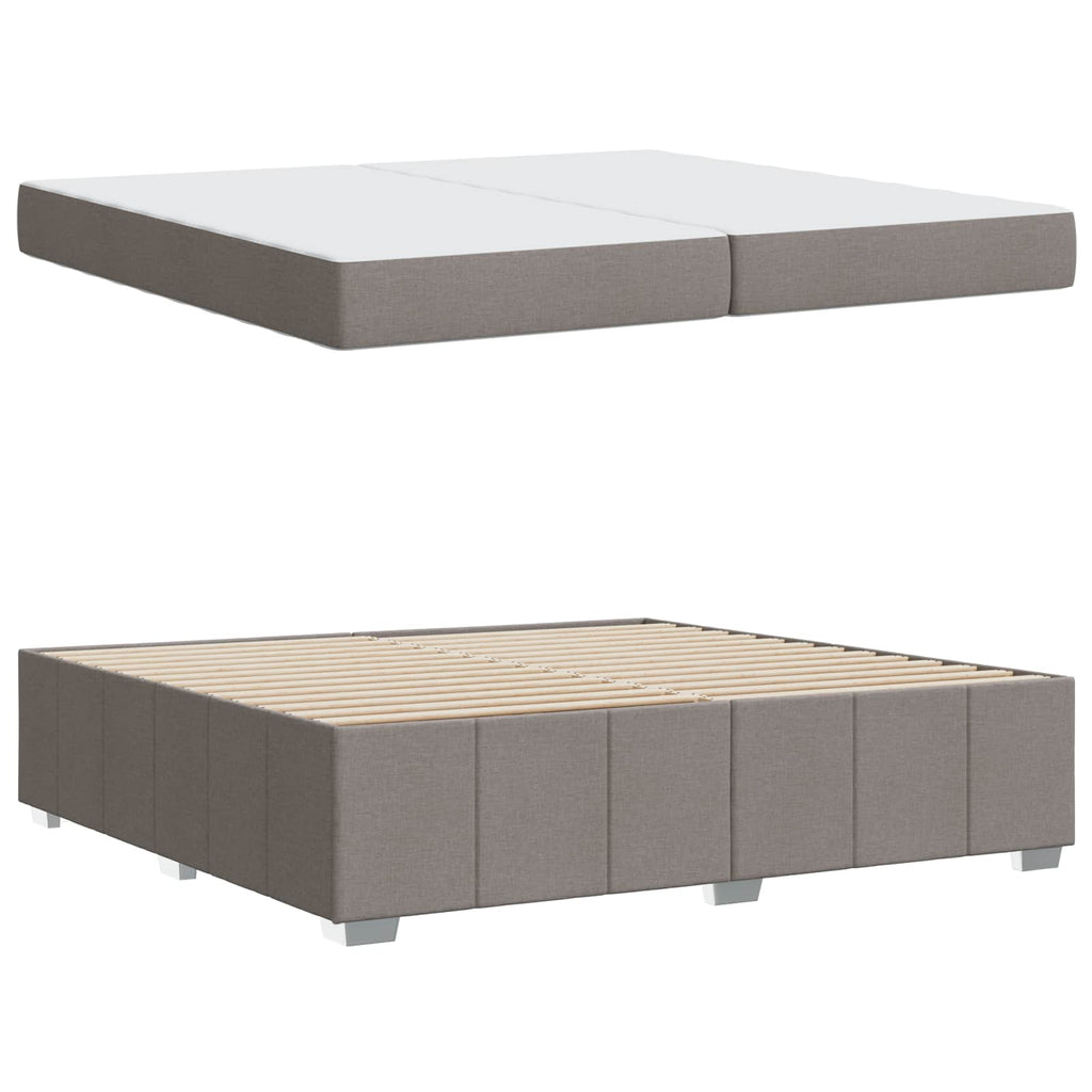 Bettrahmen mit Matratze Taupe 200 x 200 cm Stoff