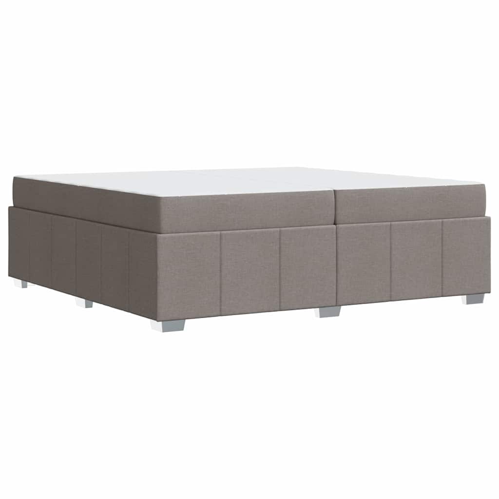Bettrahmen mit Matratze Taupe 200 x 200 cm Stoff
