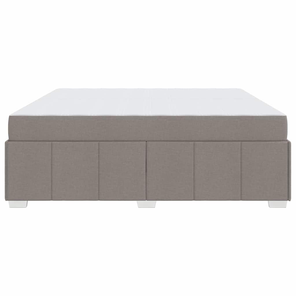 Bettrahmen mit Matratze Taupe 200 x 200 cm Stoff