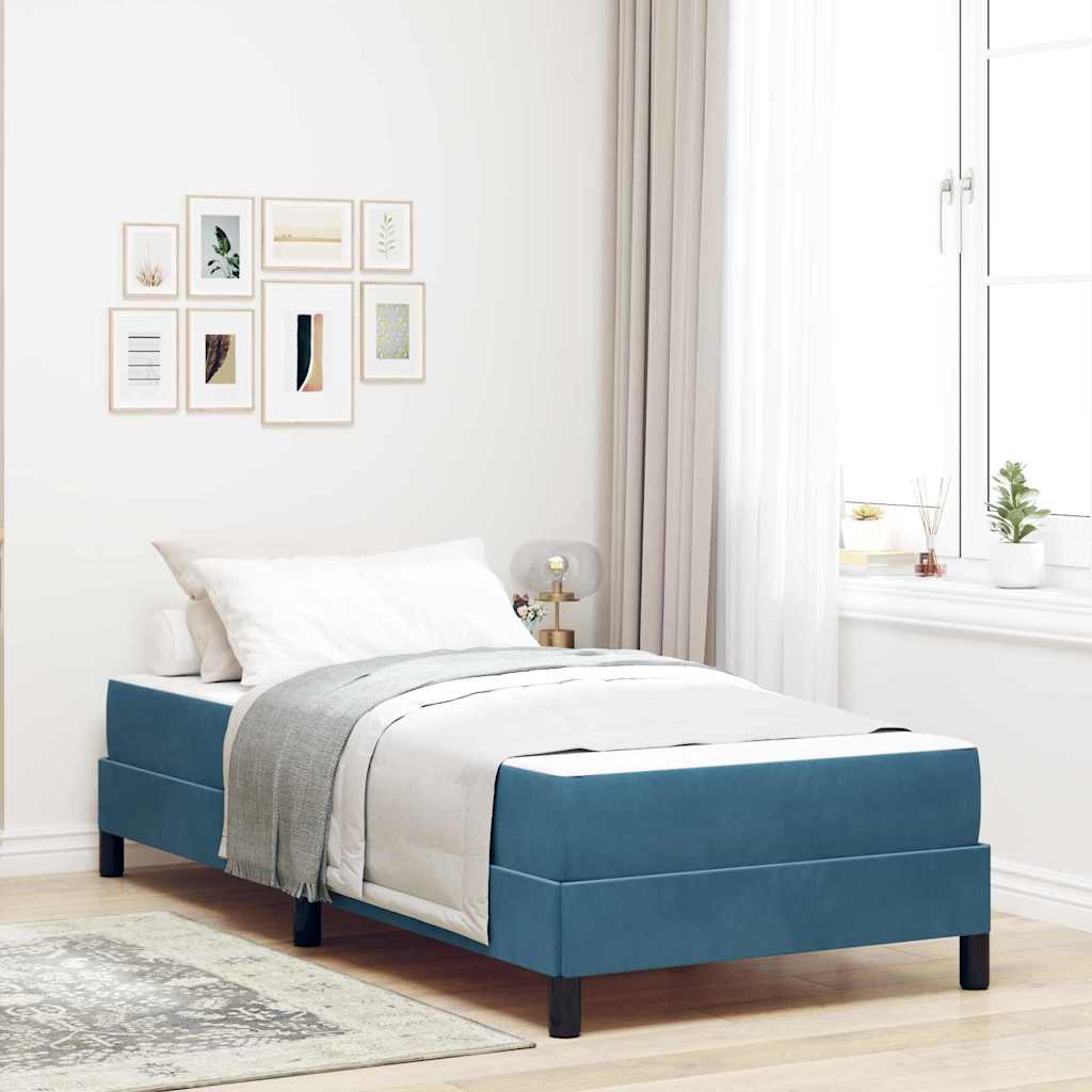 Boxspringbett mit Matratze Dunkelblau 100 x 210 cm Stoff
