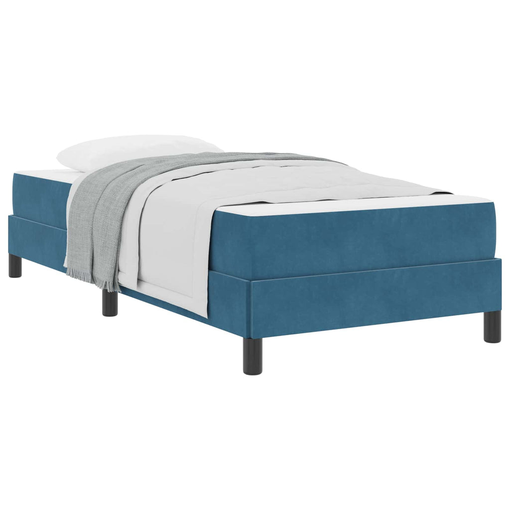 Boxspringbett mit Matratze Dunkelblau 100 x 210 cm Stoff