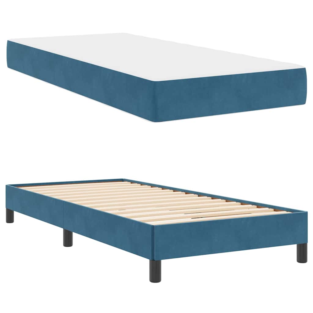 Boxspringbett mit Matratze Dunkelblau 100 x 210 cm Stoff