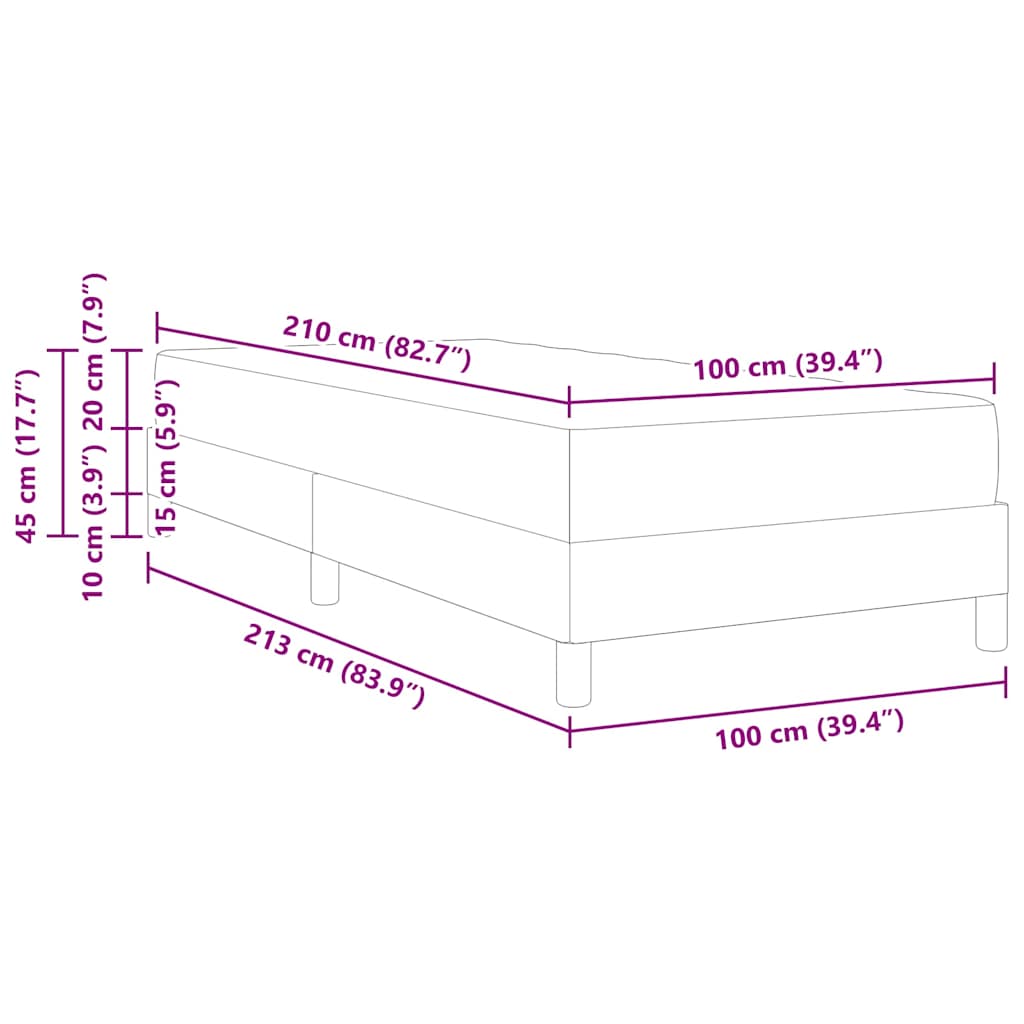 Boxspringbett mit Matratze Dunkelblau 100 x 210 cm Stoff