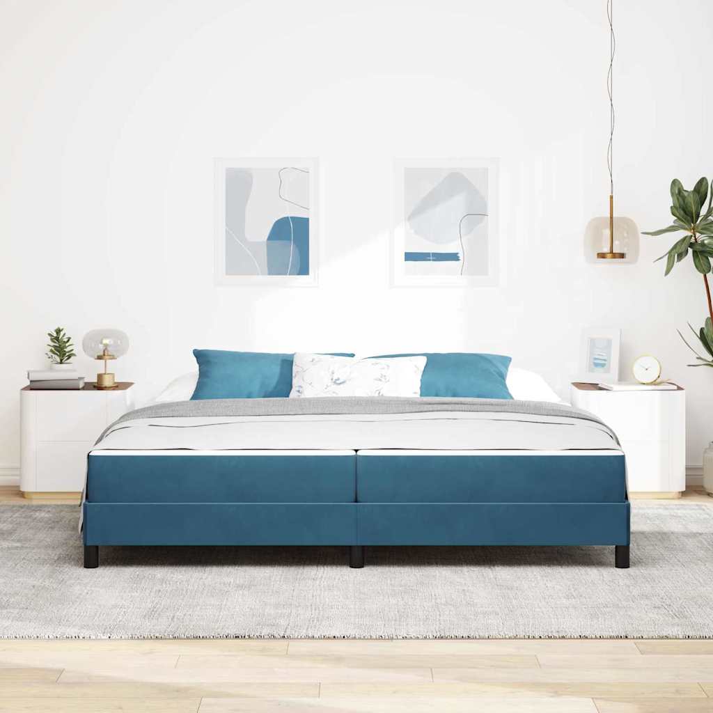 Boxspringbett mit Matratze Dunkelblau 200 x 210 cm Stoff