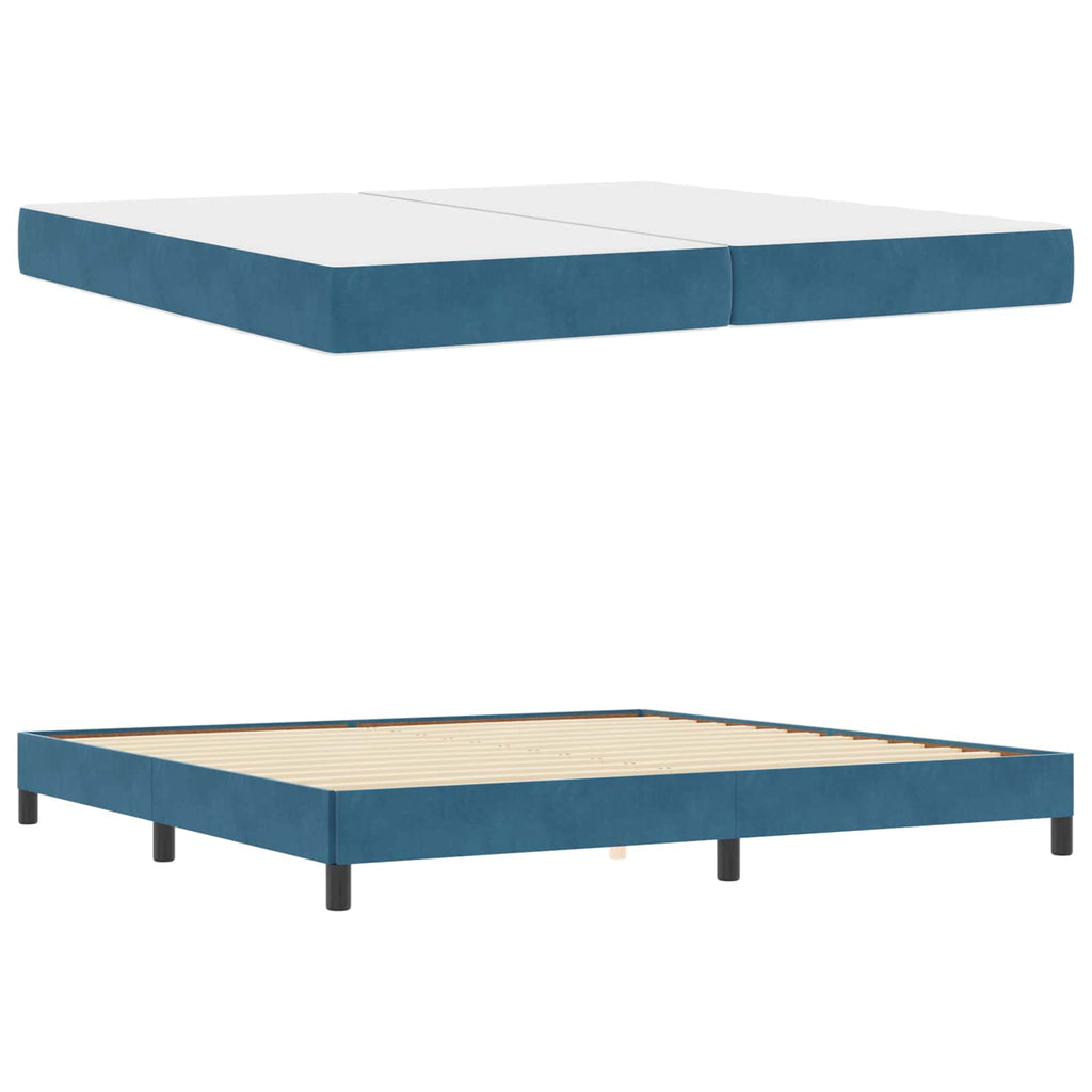 Boxspringbett mit Matratze Dunkelblau 200 x 210 cm Stoff