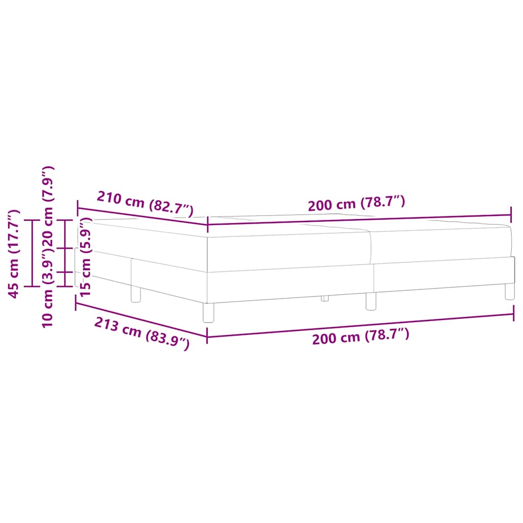Boxspringbett mit Matratze Dunkelblau 200 x 210 cm Stoff