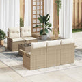 Garten-Sofa-Set 6 pcs Beige und Creme 55 x 55 x 37 cm
