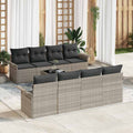 Gartensofa-set 9 pcs Hellgrau und Dunkelgrau 55 x 55 x 37 cm