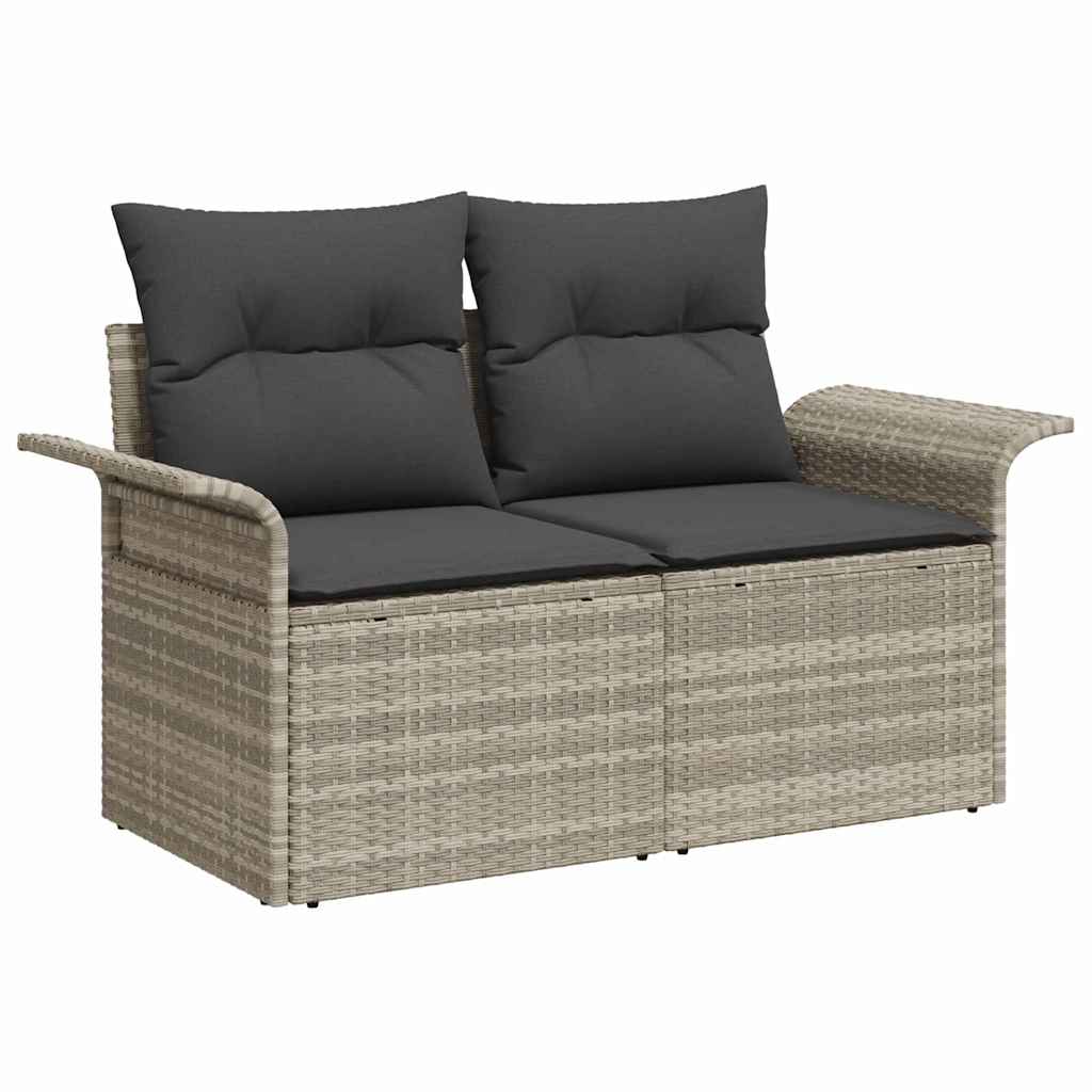 Gartensofa-set 9 pcs Hellgrau und Dunkelgrau 55 x 55 x 37 cm