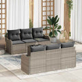 Gartensofa-set mit Kissen 7 pcs Hellgrau und Dunkelgrau