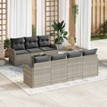 Gartensofa-set mit Kissen 8 pcs Hellgrau und Dunkelgrau