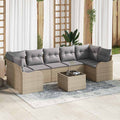 Gartensofa-set mit Kissen mit Speicher 8 pcs Beige und Grau