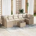 Gartensofa-set mit Kissen mit Speicher 8 pcs Beige und Creme