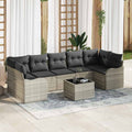 Gartensofa-set mit Kissen 8 pcs Hellgrau und Dunkelgrau