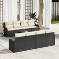 Gartensofa-set mit Kissen mit Speicher 9 pcs Schwarz und Creme