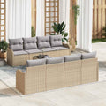 Gartensofa-set mit Kissen mit Speicher 9 pcs Beige und Grau