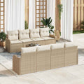 Gartensofa-set mit Kissen mit Speicher 9 pcs Beige und Creme