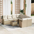 Gartensofa-set mit Kissen mit Speicher 9 pcs Beige und Creme