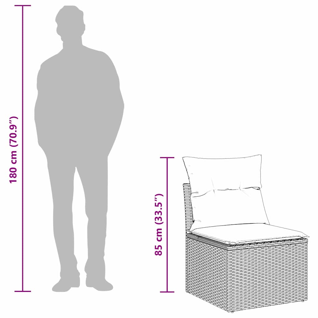 Garten-Sofa-Set mit Kissen 8 pcs Hellgrau und Dunkelgrau