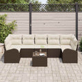 Gartensofa-set 8 pcs Braun und Creme 289 x 124 x 69 cm