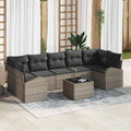 Gartensofa-set 8 pcs Grau 289 x 124 x 69 cm Poly-Rattan
