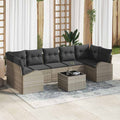 Gartensofa-set 8 pcs Hellgrau und Dunkelgrau 289 x 124 x 69 cm