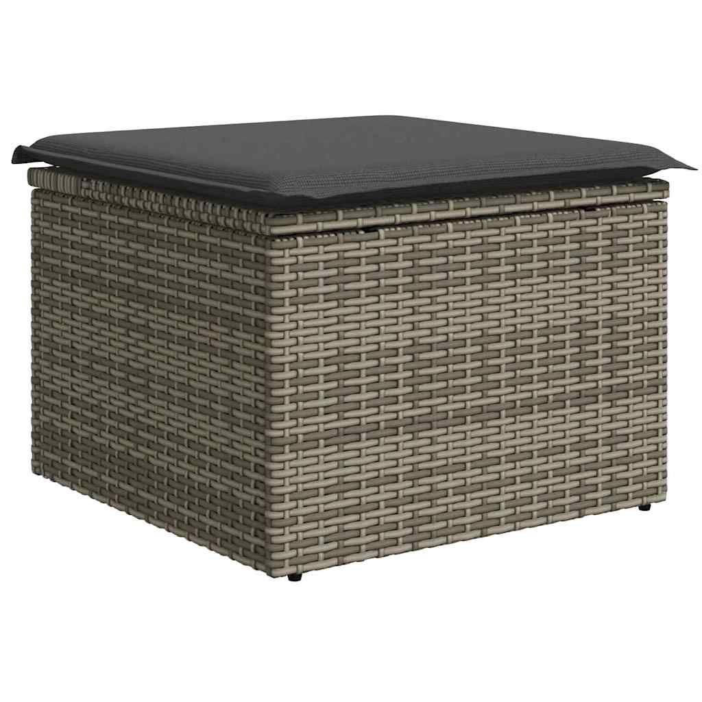 Sofa Set mit Kissen mit Speicher 6 pcs Grau Poly-Rattan